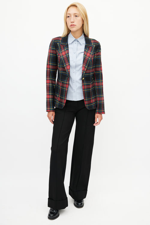 Smythe Black 
Multicolour Plaid Wool Blazer