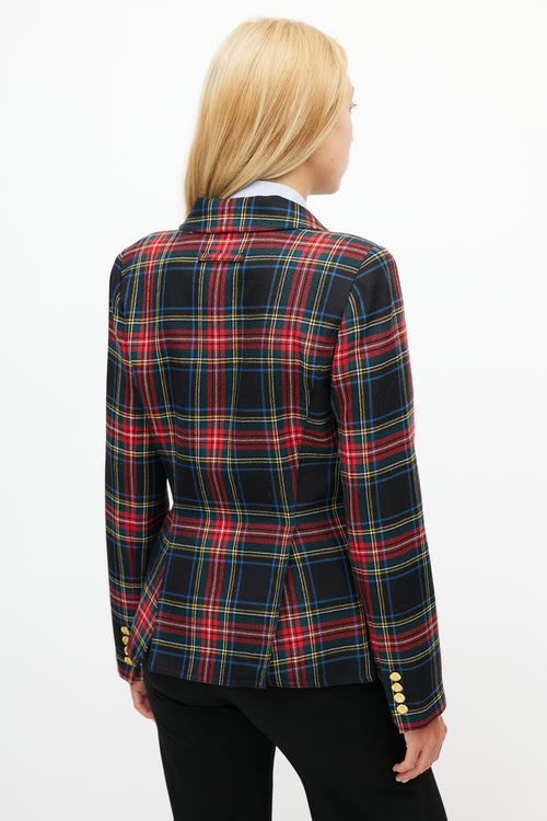 Smythe Black 
Multicolour Plaid Wool Blazer