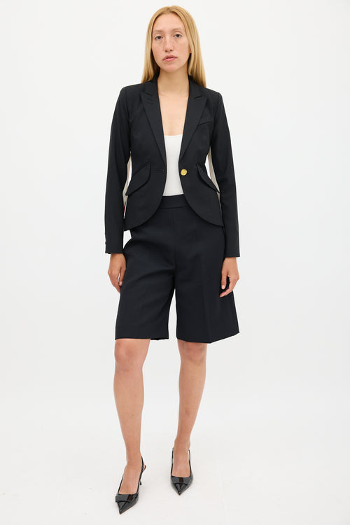 Smythe Black 
Multicolour Wool Side Stripe Blazer