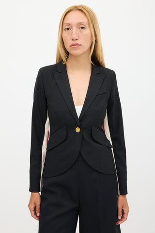 Smythe Black 
Multicolour Wool Side Stripe Blazer