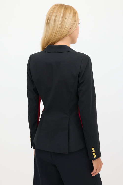 Smythe Black 
Multicolour Wool Side Stripe Blazer