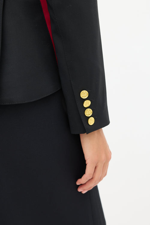 Smythe Black 
Multicolour Wool Side Stripe Blazer