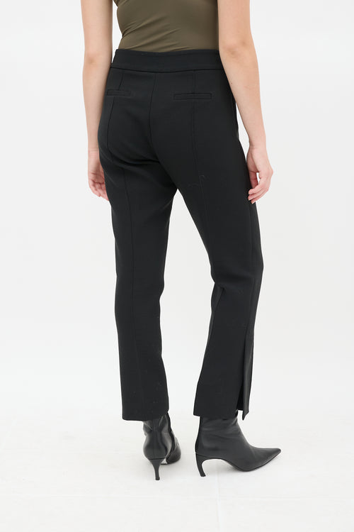 Smythe Black Tapered Pintucked Stovepipe Pant