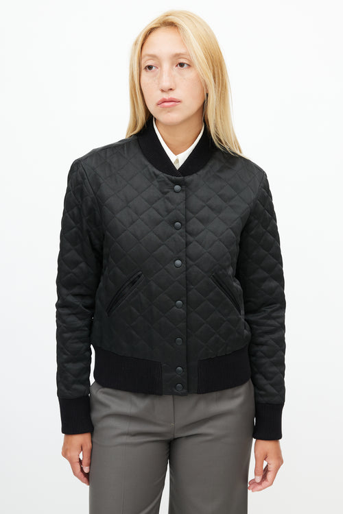 Smythe Black Quilted Bomber Jacket