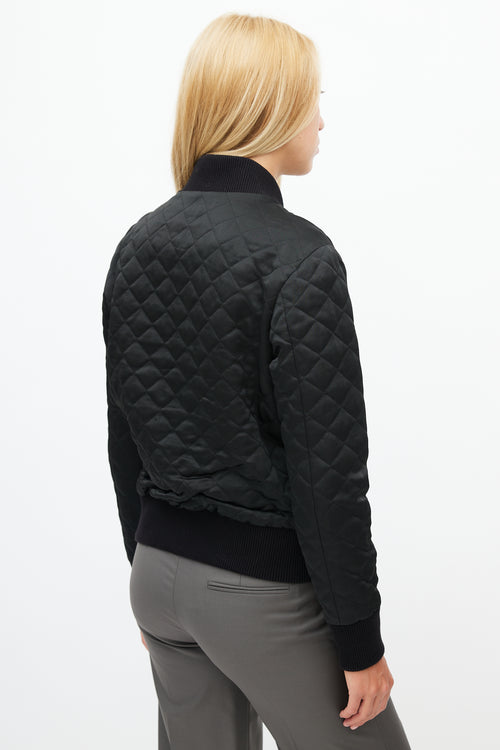 Smythe Black Quilted Bomber Jacket