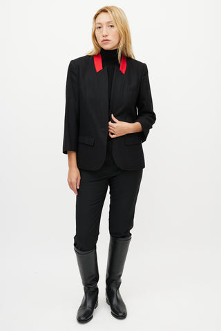 Smythe Black 
Red Wool Blazer