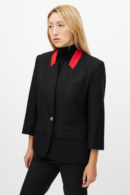 Smythe Black 
Red Wool Blazer