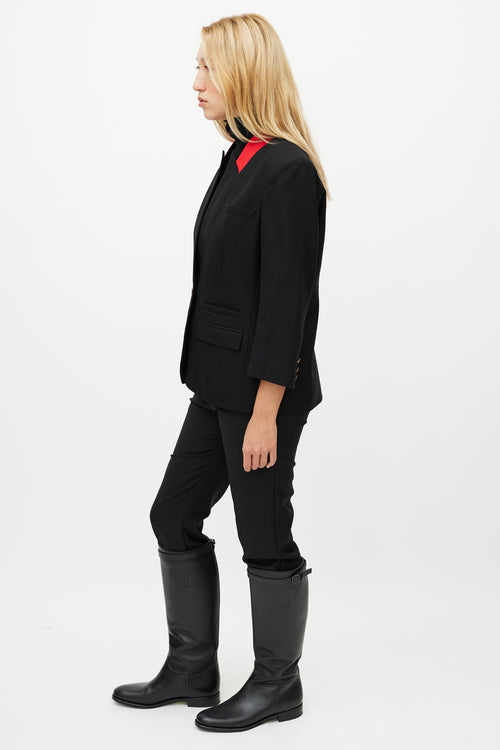 Smythe Black 
Red Wool Blazer