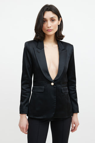 Smythe Black Satin Blazer