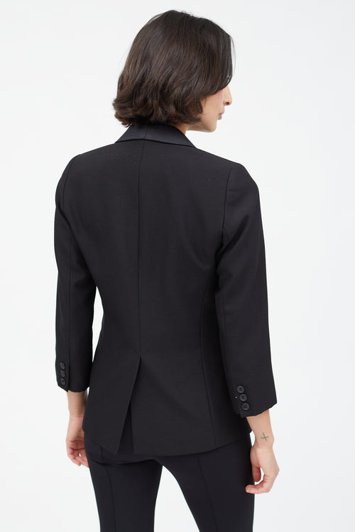 Smythe Black Satin Lapel Tuxedo Blazer