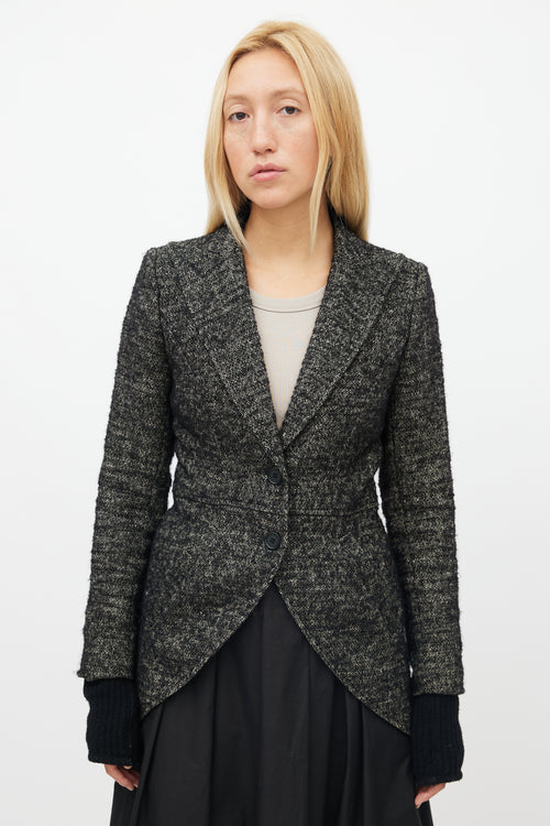 Smythe Black Speckled Wool Blazer