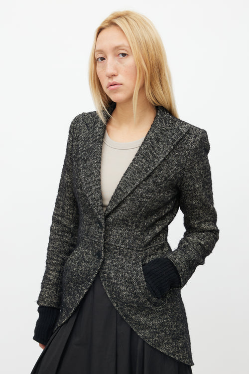 Smythe Black Speckled Wool Blazer