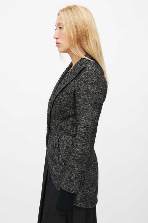 Smythe Black Speckled Wool Blazer