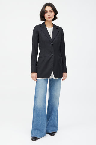 Smythe Black Two Button Long Blazer