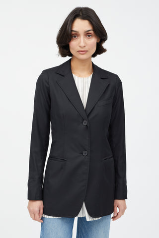 Smythe Black Two Button Long Blazer