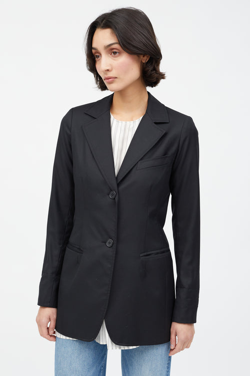 Smythe Black Two Button Long Blazer