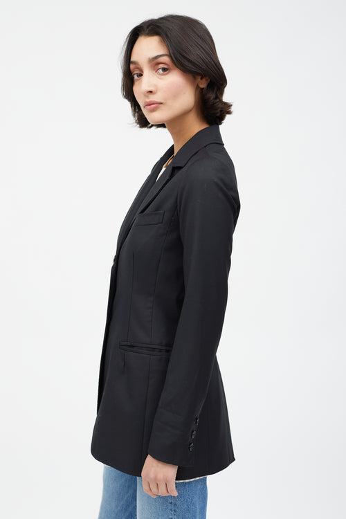 Smythe Black Two Button Long Blazer