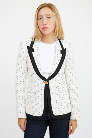 Smythe Black 
White Cotton Polka Dot Blazer