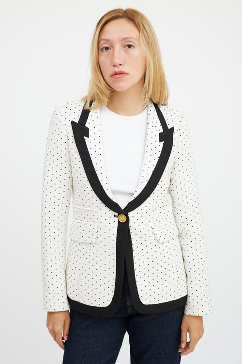 Smythe Black 
White Cotton Polka Dot Blazer