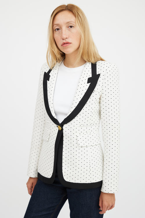 Smythe Black 
White Cotton Polka Dot Blazer