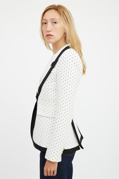 Smythe Black 
White Cotton Polka Dot Blazer