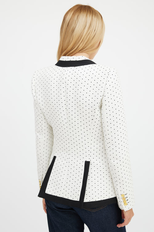 Smythe Black 
White Cotton Polka Dot Blazer