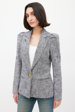 Smythe Crosshatch Box Pleat Blazer