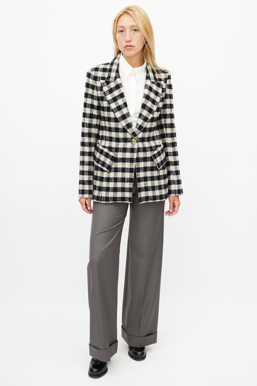 Smythe Black 
White Gingham Blazer