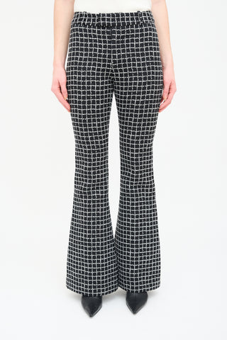 Smythe Black 
White Grid Bootcut Trouser