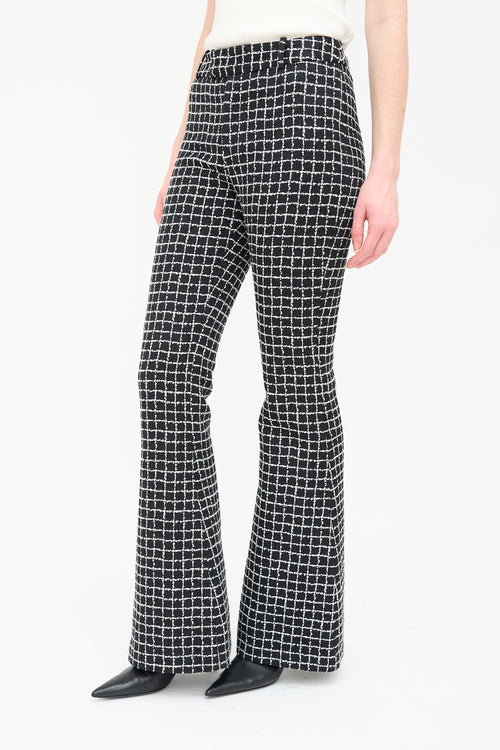 Smythe Black 
White Grid Bootcut Trouser