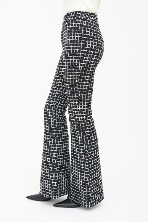 Smythe Black 
White Grid Bootcut Trouser