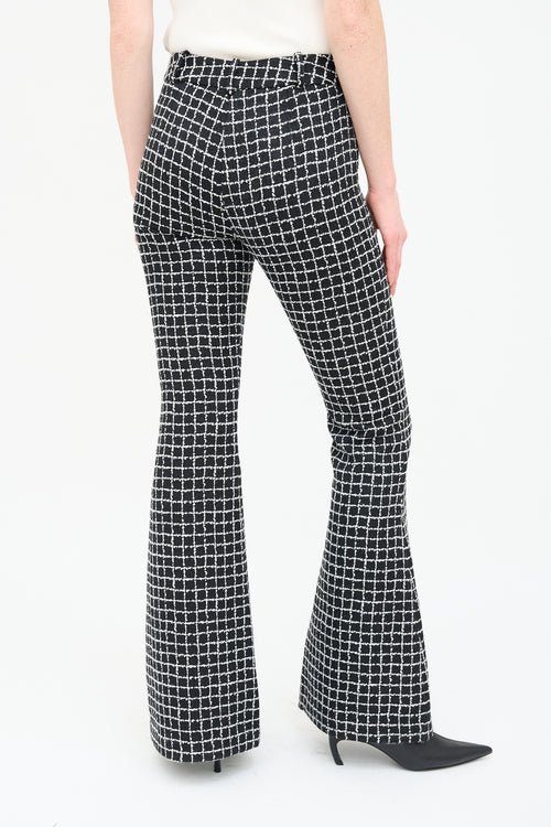 Smythe Black 
White Grid Bootcut Trouser