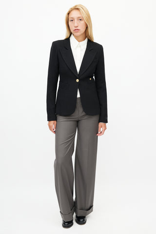 Smythe Black Wool Asymmetrical Blazer