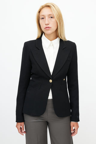 Smythe Black Wool Asymmetrical Blazer