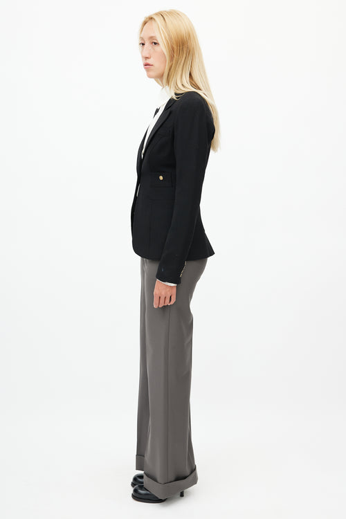 Smythe Black Wool Asymmetrical Blazer