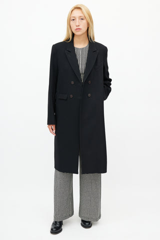 Smythe Black Wool Double Breasted Coat