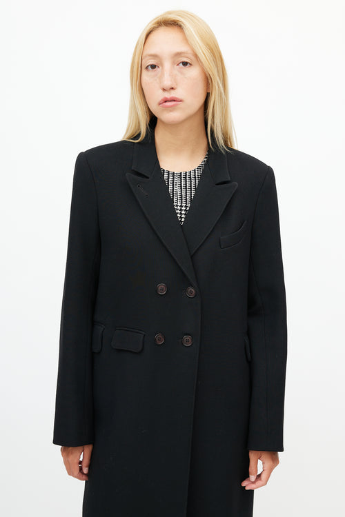 Smythe Black Wool Double Breasted Coat