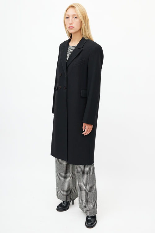 Smythe Black Wool Double Breasted Coat