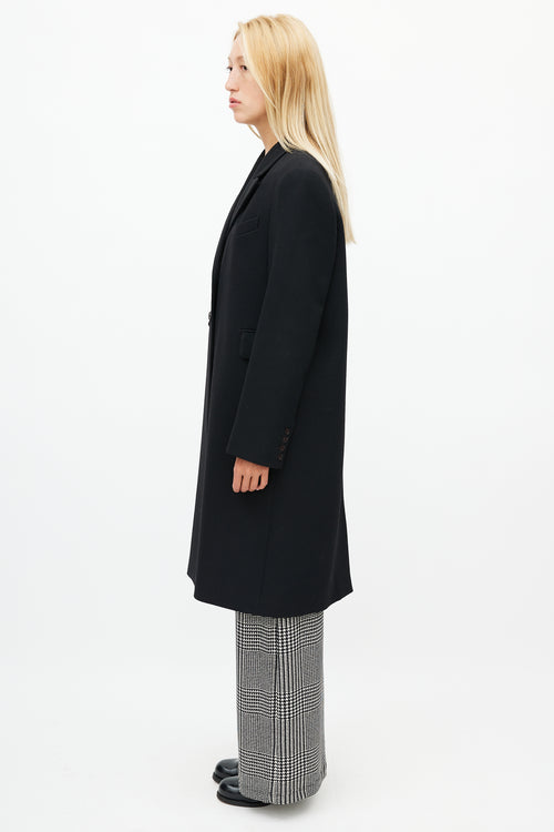 Smythe Black Wool Double Breasted Coat