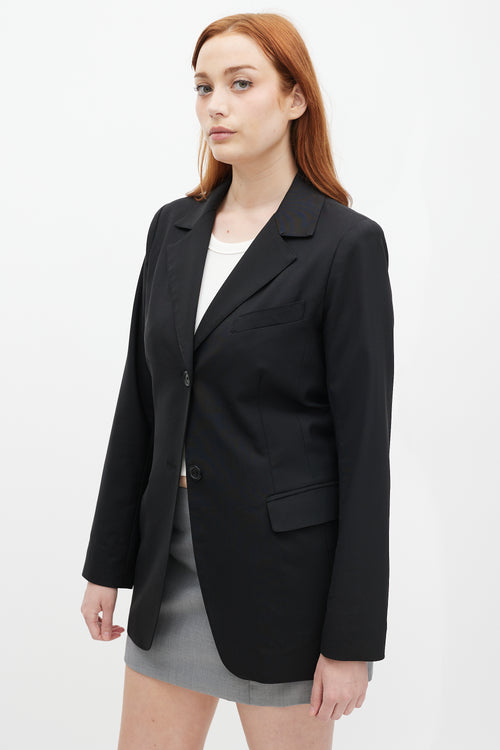 Smythe Black Wool Long Blazer