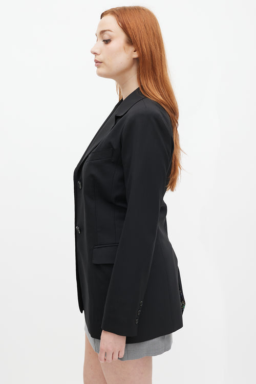 Smythe Black Wool Long Blazer