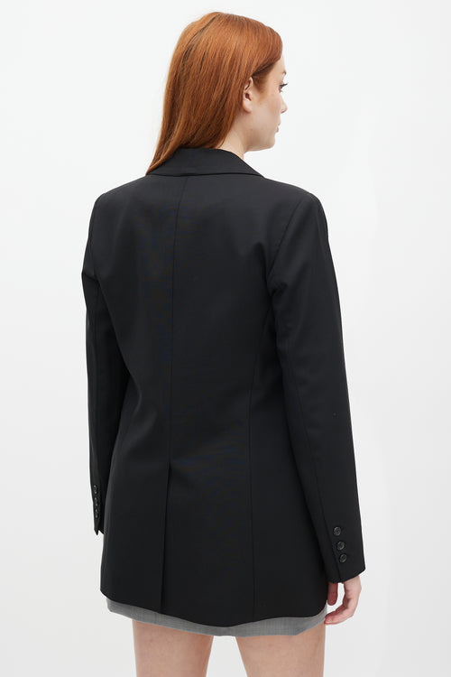 Smythe Black Wool Long Blazer