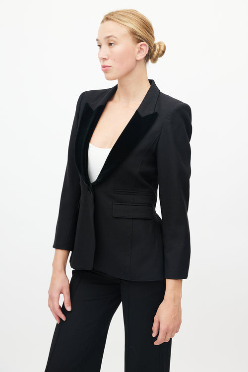 Smythe Black Wool 
Velour Blazer