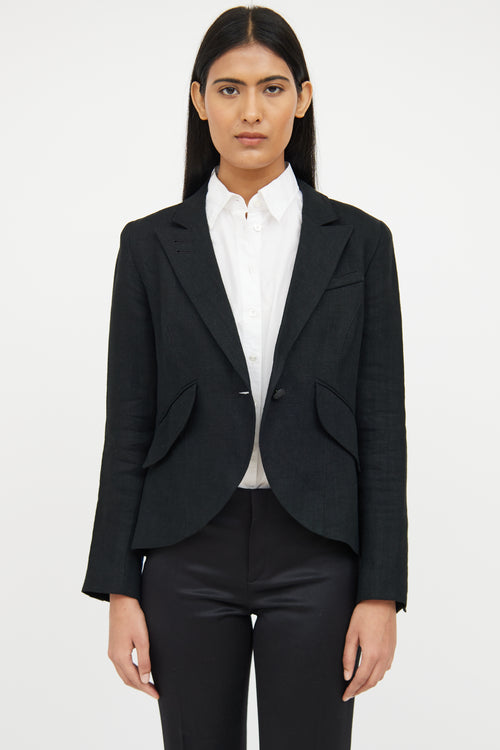 Smythe Black 
Blue Long Sleeve Blazer