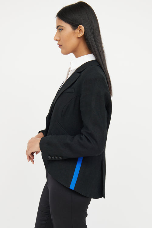 Smythe Black 
Blue Long Sleeve Blazer