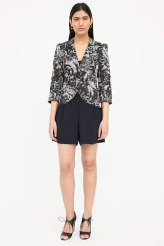 Smythe Printed One Button Blazer