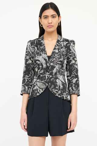 Smythe Printed One Button Blazer