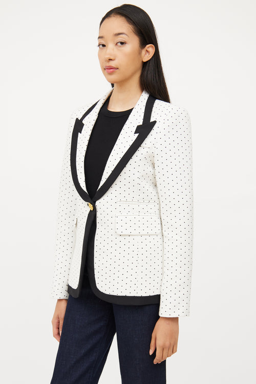 Smythe Black 
White Polka Dot Blazer