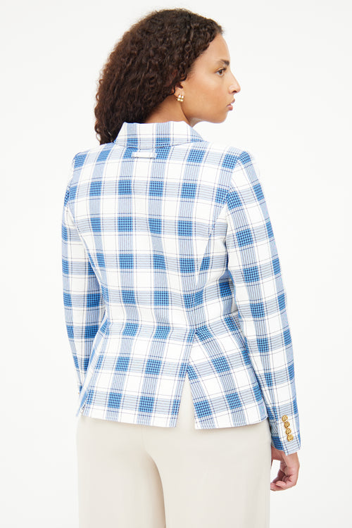 Smythe Blue 
White Long Sleeve Blazer