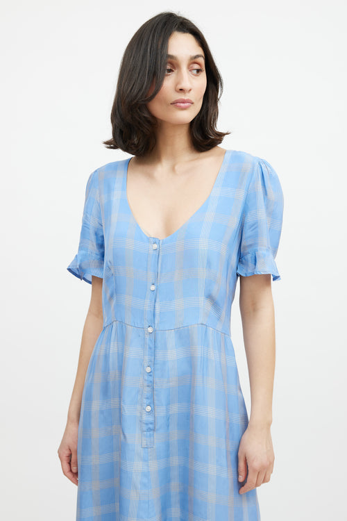 Smythe Blue 
Beige Plaid Dress